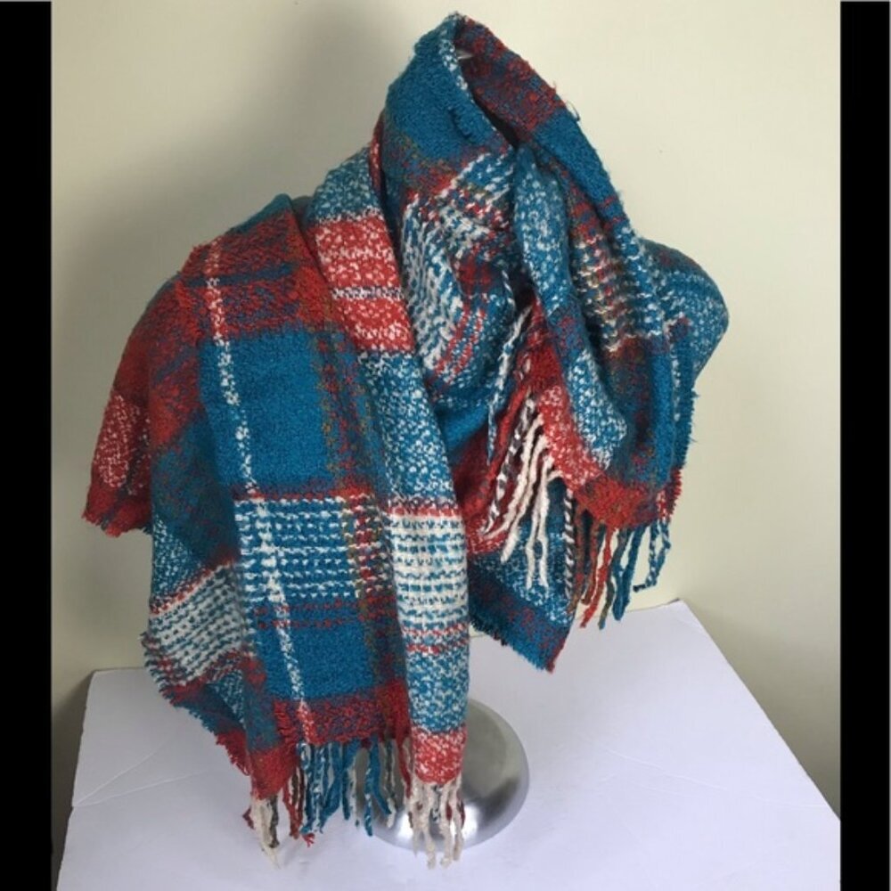 Chapters Indigo Oversized Plaid Soft Scarf Shawl Wrap Blanket Warm Soft Cozy Big